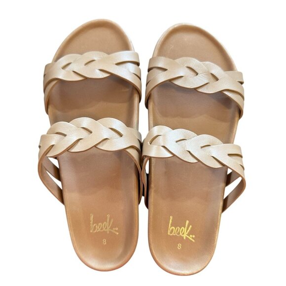 NWB Beek Leather Motmot Women's Sandals Honey Size 8 - Picture 1 of 5